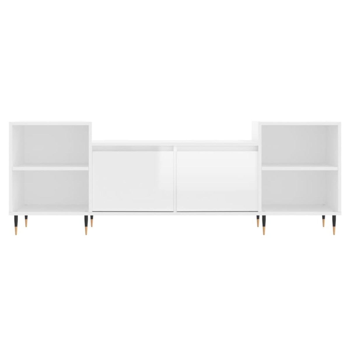 vidaXL Έπιπλο Τηλεόρασης Γυαλ. Λευκό 160x35x55 εκ. Επεξεργασμένο Ξύλο