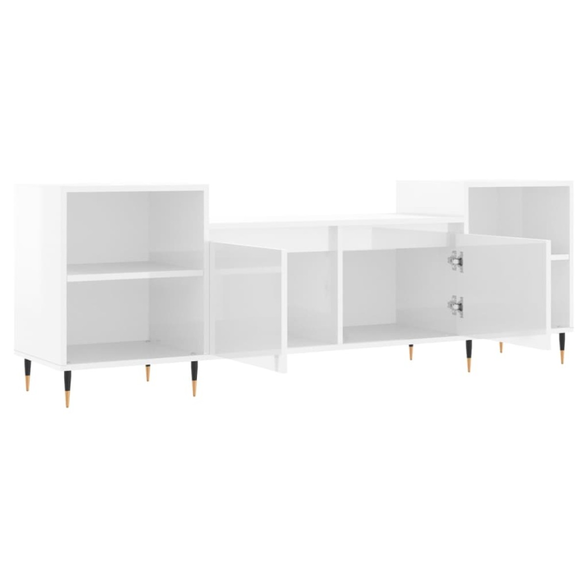 vidaXL Έπιπλο Τηλεόρασης Γυαλ. Λευκό 160x35x55 εκ. Επεξεργασμένο Ξύλο