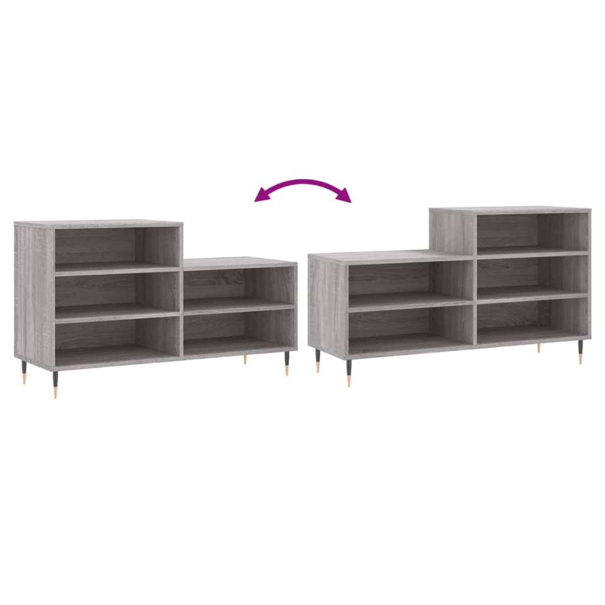 vidaXL Παπουτσοθήκη Γκρι Sonoma 102x36x60 εκ. από Επεξεργασμένο Ξύλο