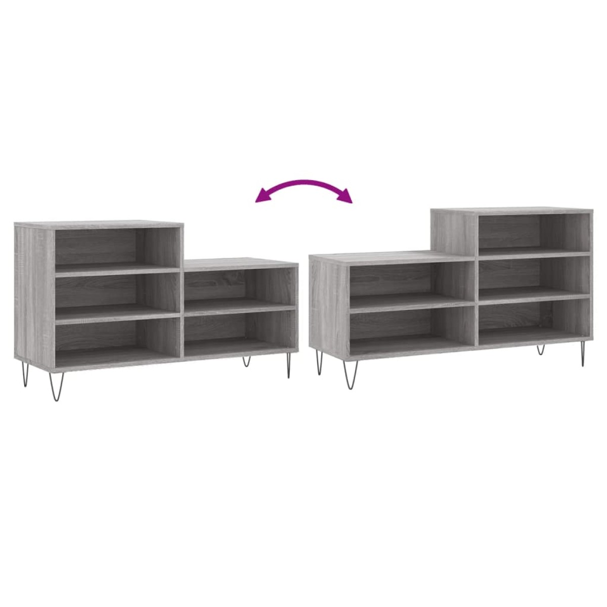 vidaXL Παπουτσοθήκη Γκρι Sonoma 102x36x60 εκ. από Επεξεργασμένο Ξύλο
