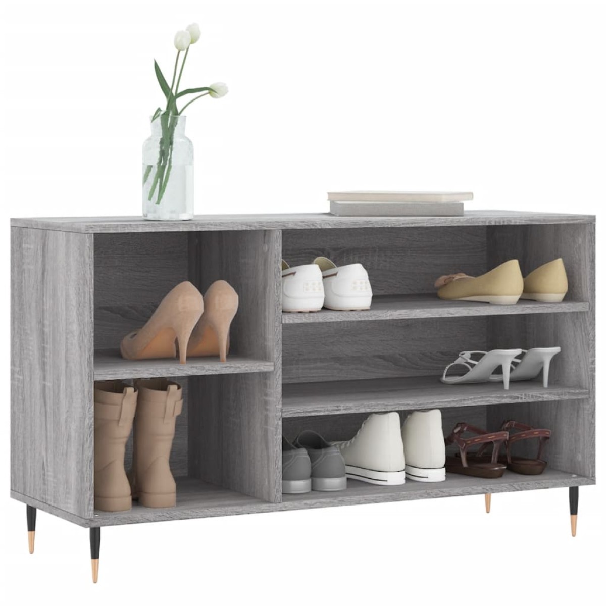 vidaXL Παπουτσοθήκη Γκρι Sonoma 102x36x60 εκ. από Επεξεργασμένο Ξύλο