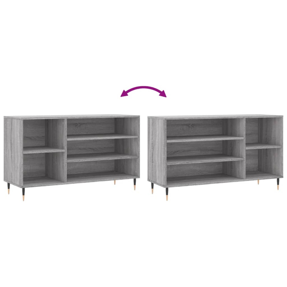 vidaXL Παπουτσοθήκη Γκρι Sonoma 102x36x60 εκ. από Επεξεργασμένο Ξύλο
