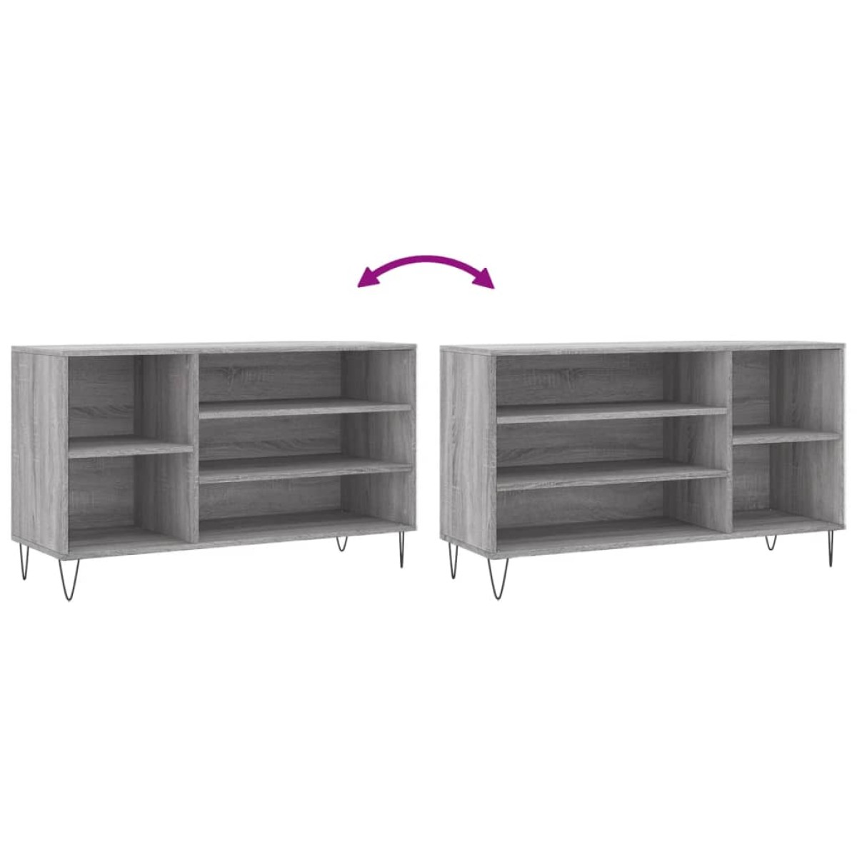 vidaXL Παπουτσοθήκη Γκρι Sonoma 102x36x60 εκ. από Επεξεργασμένο Ξύλο