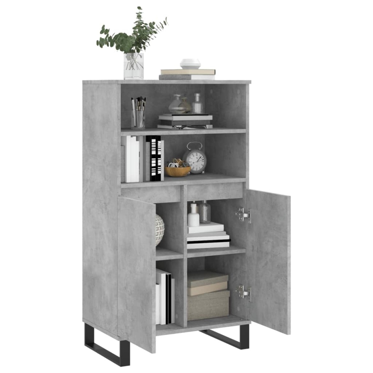 vidaXL Ντουλάπι Γκρι σκυροδέματος 60x36x110 εκ. από Επεξεργασμένο Ξύλο