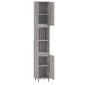 vidaXL Ντουλάπι Μπάνιου Γκρι Sonoma 30x30x190 εκ. Επεξεργασμένο Ξύλο