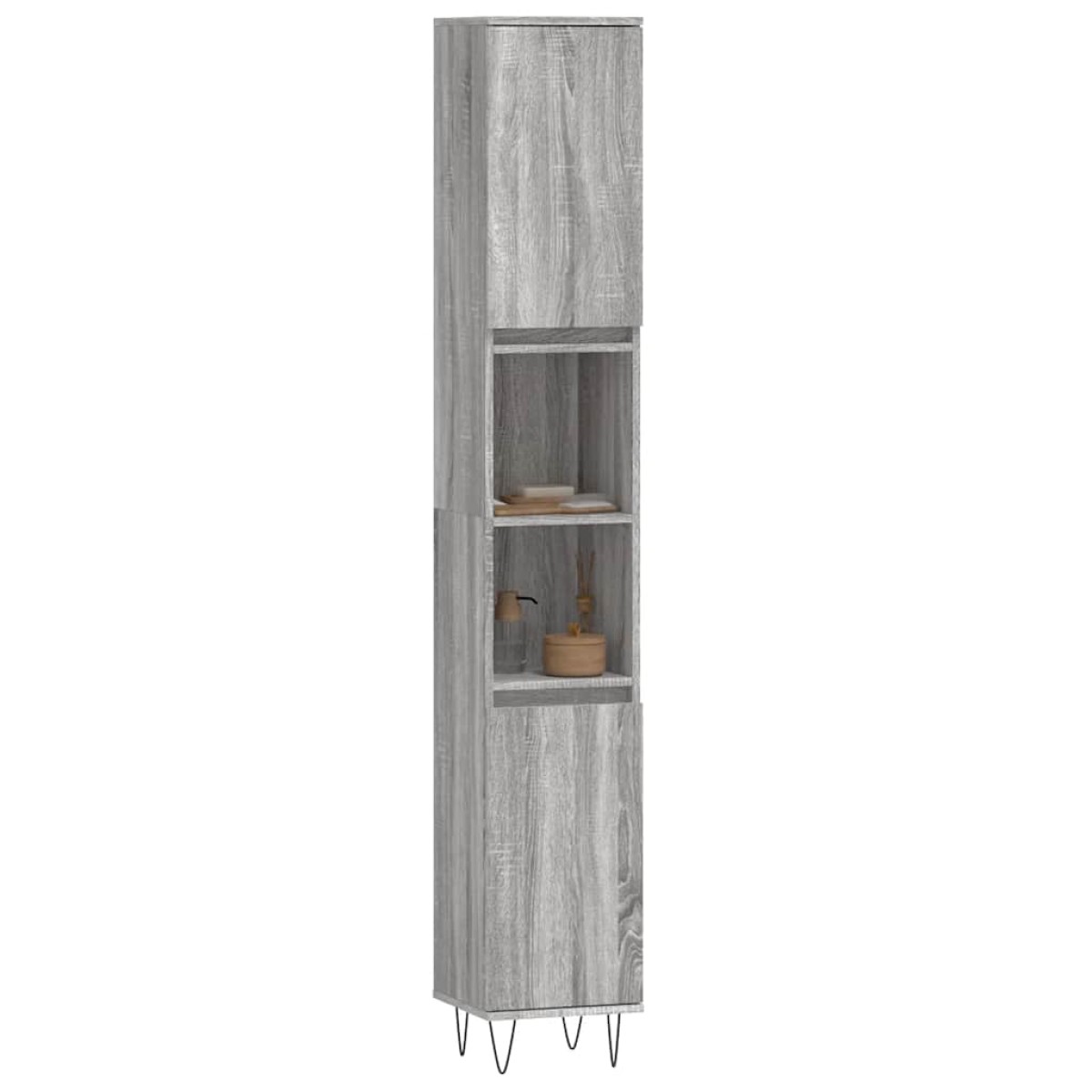 vidaXL Ντουλάπι Μπάνιου Γκρι Sonoma 30x30x190 εκ. Επεξεργασμένο Ξύλο