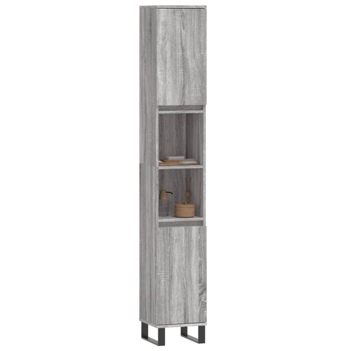vidaXL Ντουλάπι Μπάνιου Γκρι Sonoma 30x30x190 εκ. Επεξεργασμένο Ξύλο