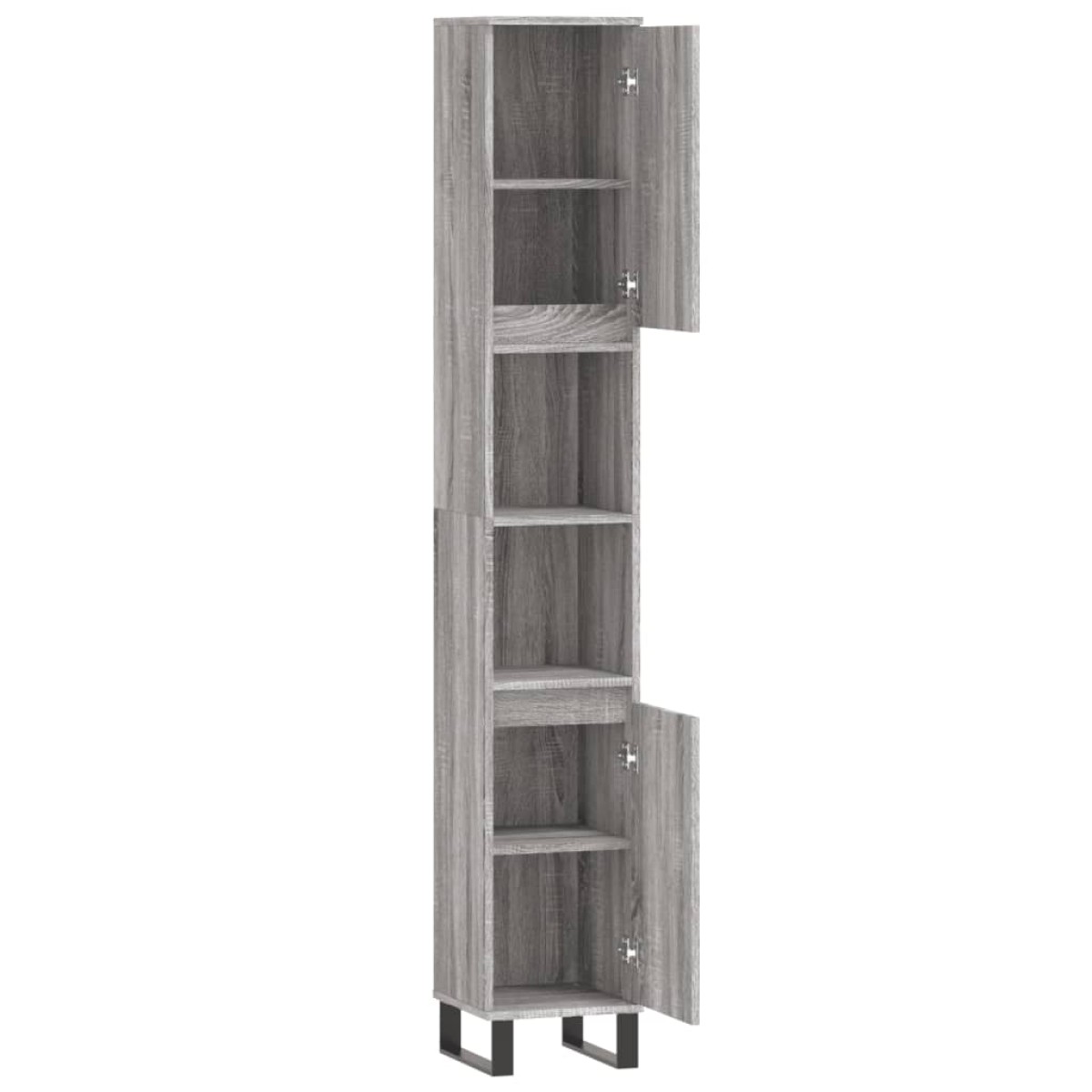 vidaXL Ντουλάπι Μπάνιου Γκρι Sonoma 30x30x190 εκ. Επεξεργασμένο Ξύλο