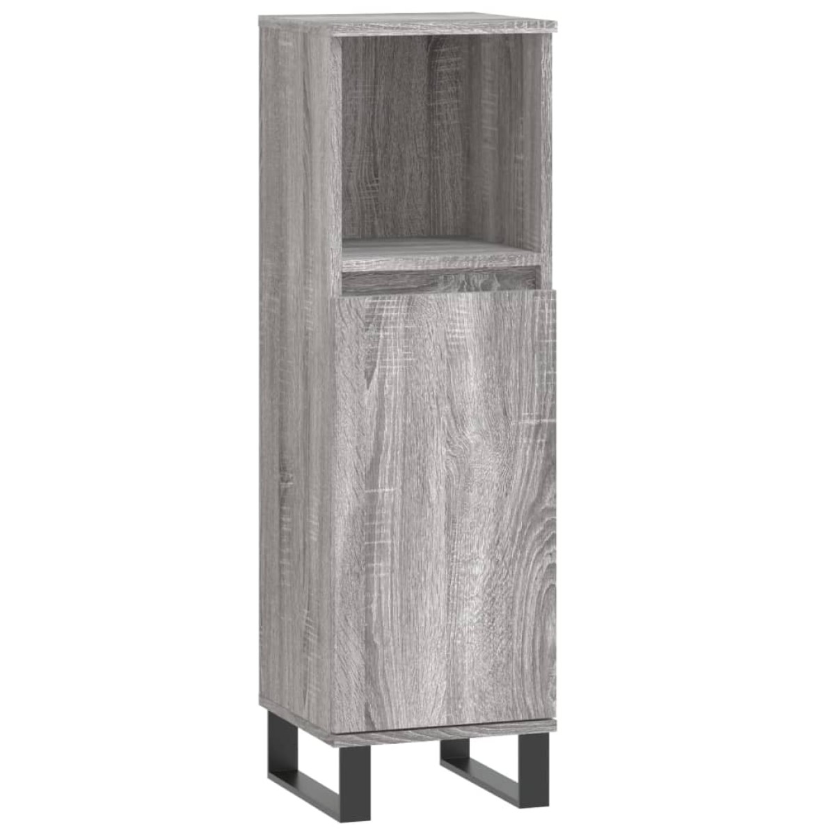 vidaXL Ντουλάπι Μπάνιου Γκρι Sonoma 30x30x100 εκ. Επεξεργασμένο Ξύλο