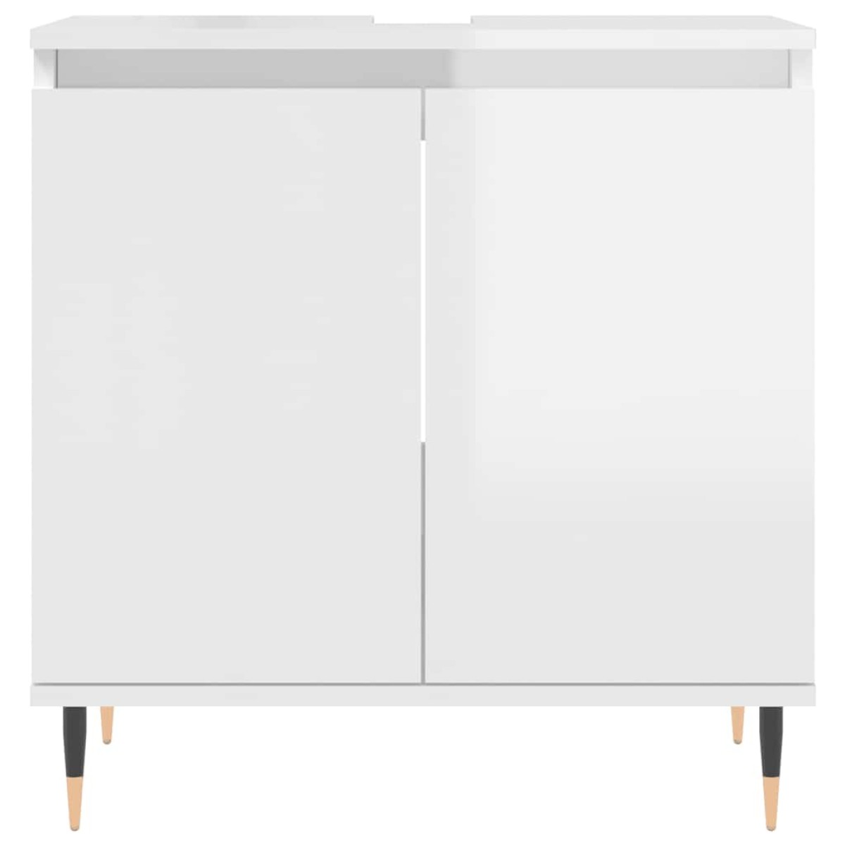 vidaXL Ντουλάπι Μπάνιου Γυαλ. Λευκό 58 x 33 x 60 εκ. από Επεξεργ. Ξύλο