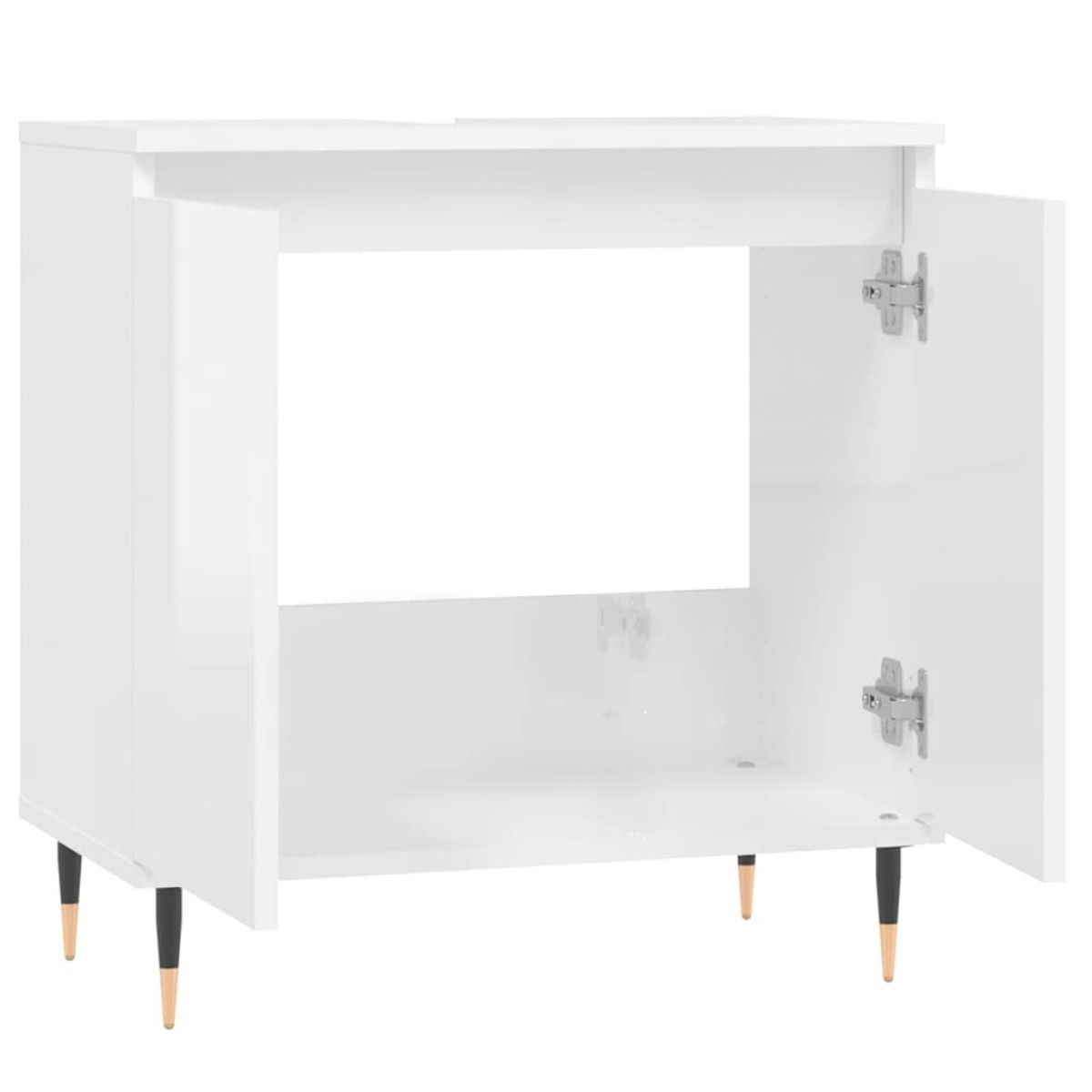 vidaXL Ντουλάπι Μπάνιου Γυαλ. Λευκό 58 x 33 x 60 εκ. από Επεξεργ. Ξύλο