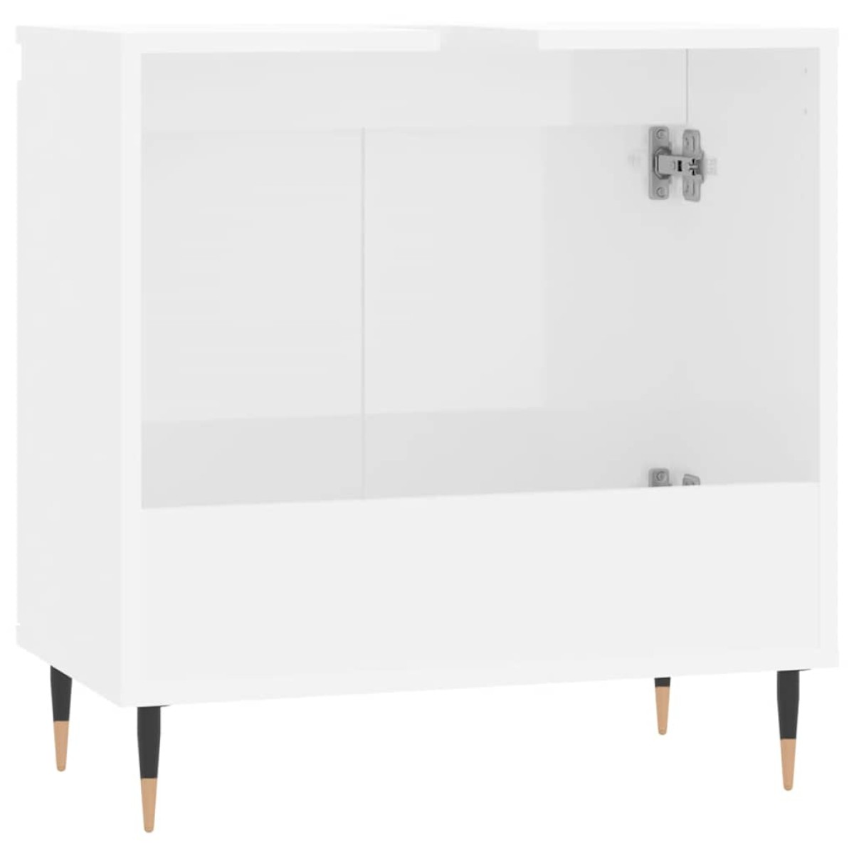 vidaXL Ντουλάπι Μπάνιου Γυαλ. Λευκό 58 x 33 x 60 εκ. από Επεξεργ. Ξύλο