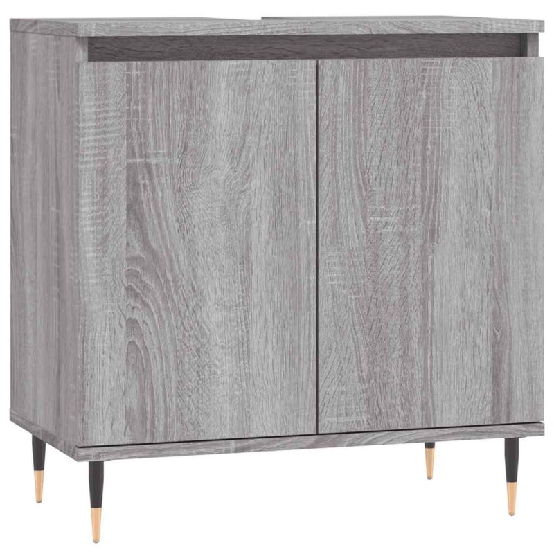 vidaXL Ντουλάπι Μπάνιου Γκρι Sonoma 58 x 33 x 60 εκ. από Επεξεργ. Ξύλο