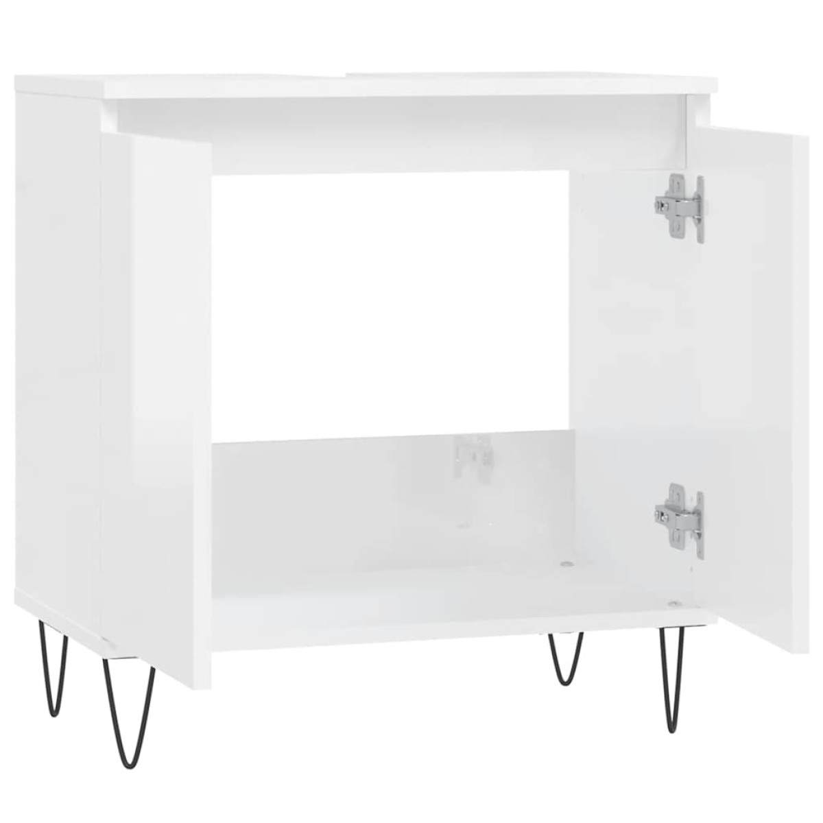 vidaXL Ντουλάπι Μπάνιου Γυαλ. Λευκό 58 x 33 x 60 εκ. από Επεξεργ. Ξύλο