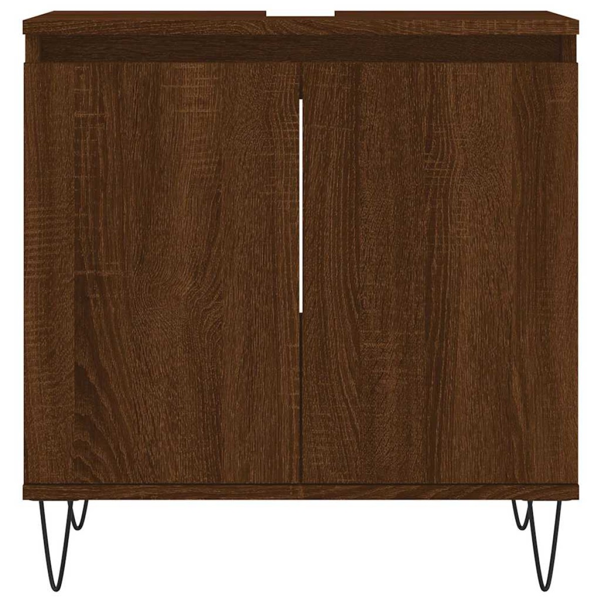 vidaXL Ντουλάπι Μπάνιου Καφέ Δρυς 58 x 33 x 60 εκ. από Επεξεργ. Ξύλο