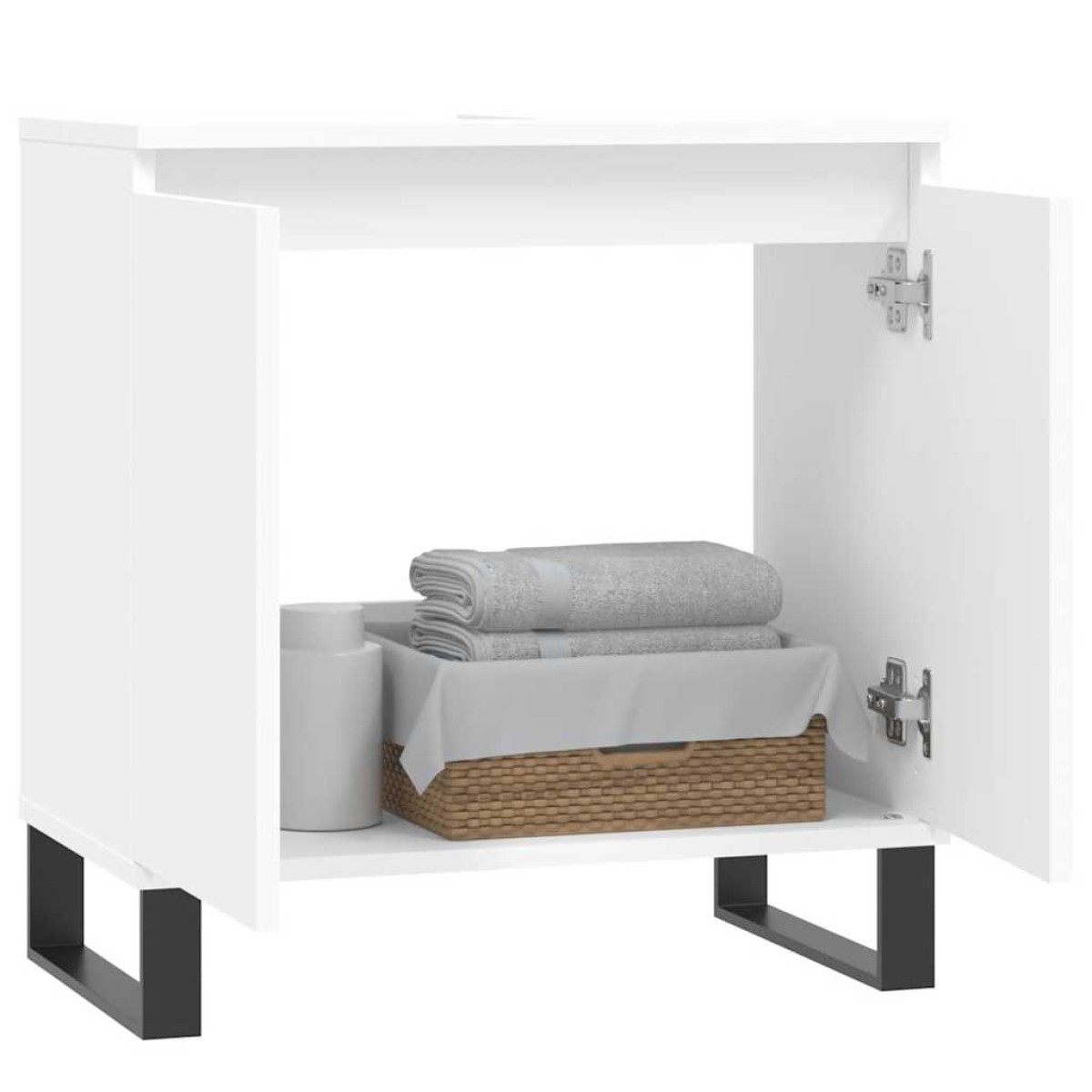 vidaXL Ντουλάπι Μπάνιου Λευκό 58 x 33 x 60 εκ. από Επεξεργασμένο Ξύλο