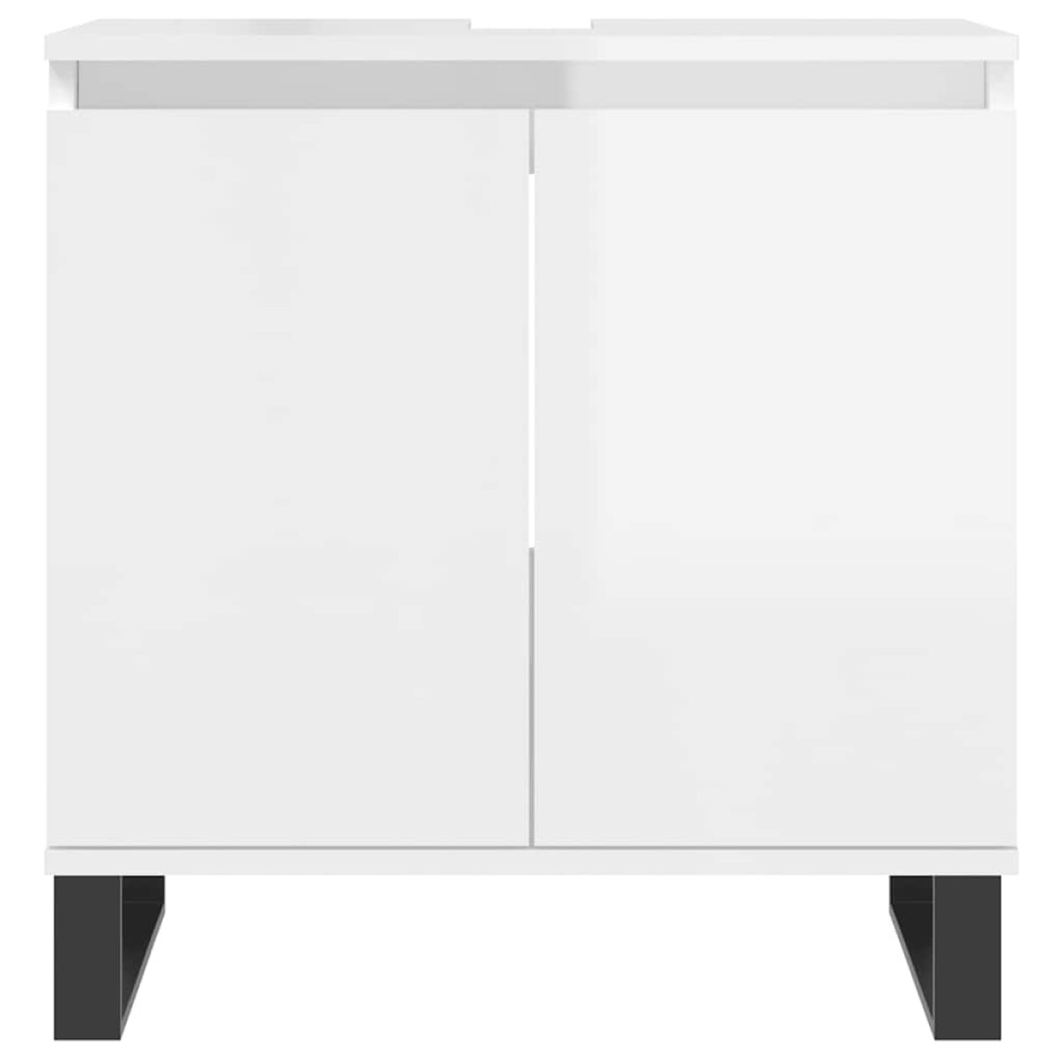 vidaXL Ντουλάπι Μπάνιου Γυαλ. Λευκό 58 x 33 x 60 εκ. από Επεξεργ. Ξύλο