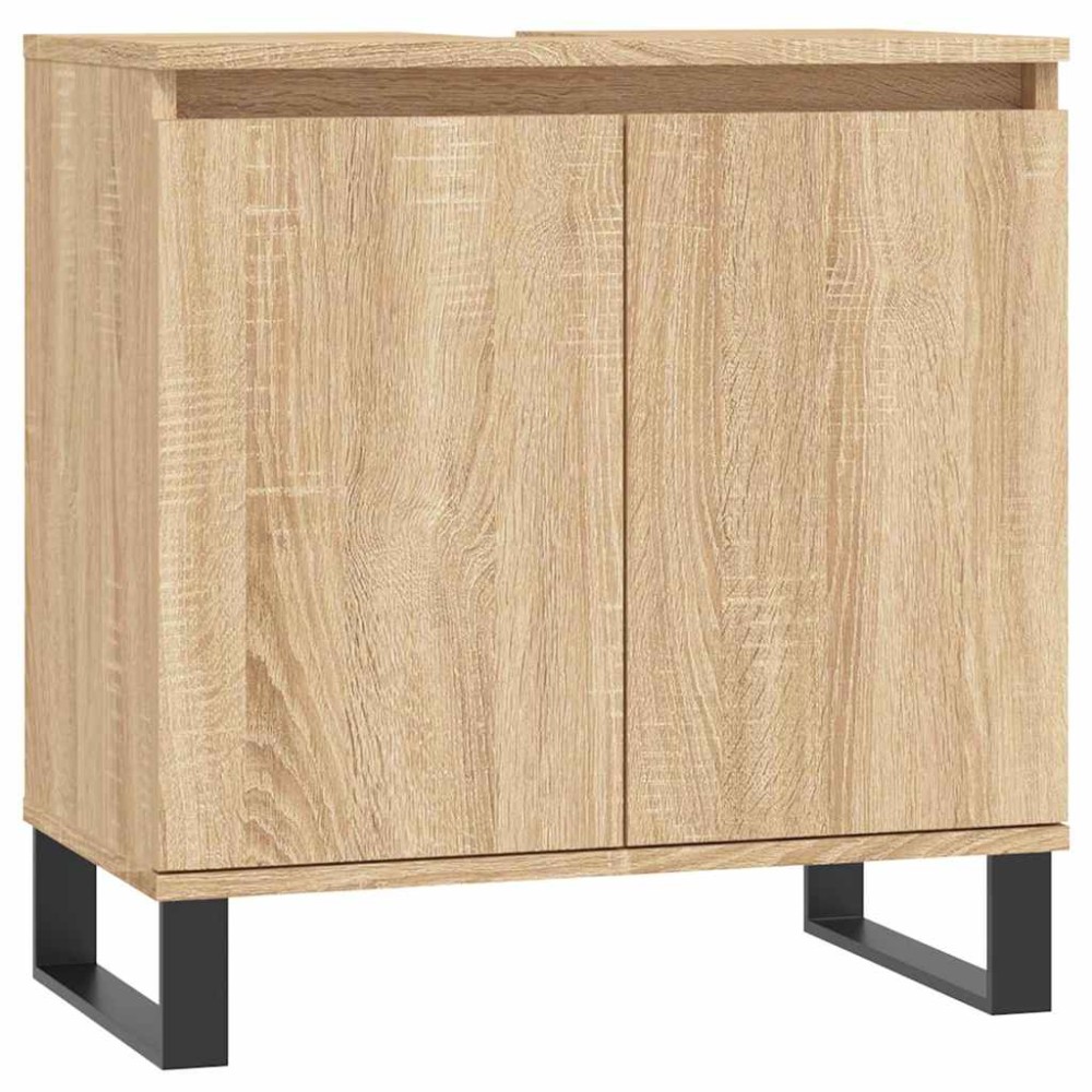 vidaXL Ντουλάπι Μπάνιου Sonoma Δρυς 58 x 33 x 60 εκ. από Επεξεργ. Ξύλο