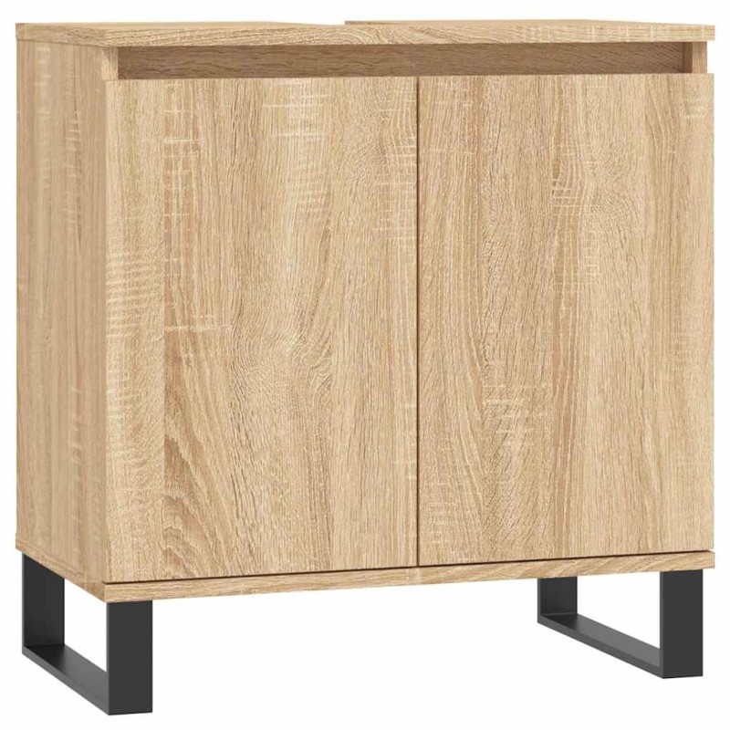 vidaXL Ντουλάπι Μπάνιου Sonoma Δρυς 58 x 33 x 60 εκ. από Επεξεργ. Ξύλο