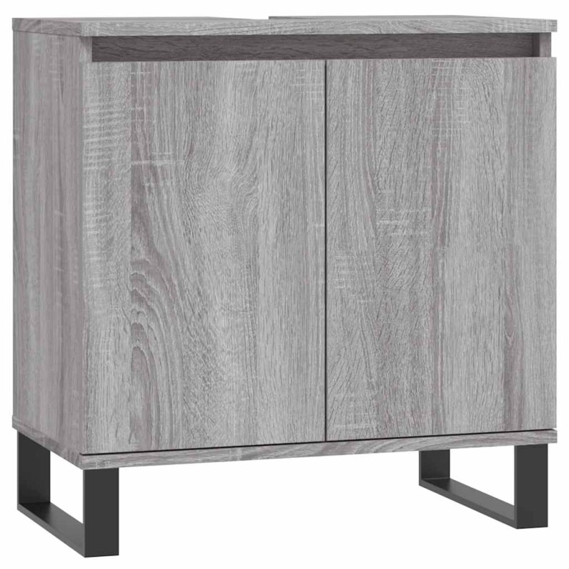 vidaXL Ντουλάπι Μπάνιου Γκρι Sonoma 58 x 33 x 60 εκ. από Επεξεργ. Ξύλο