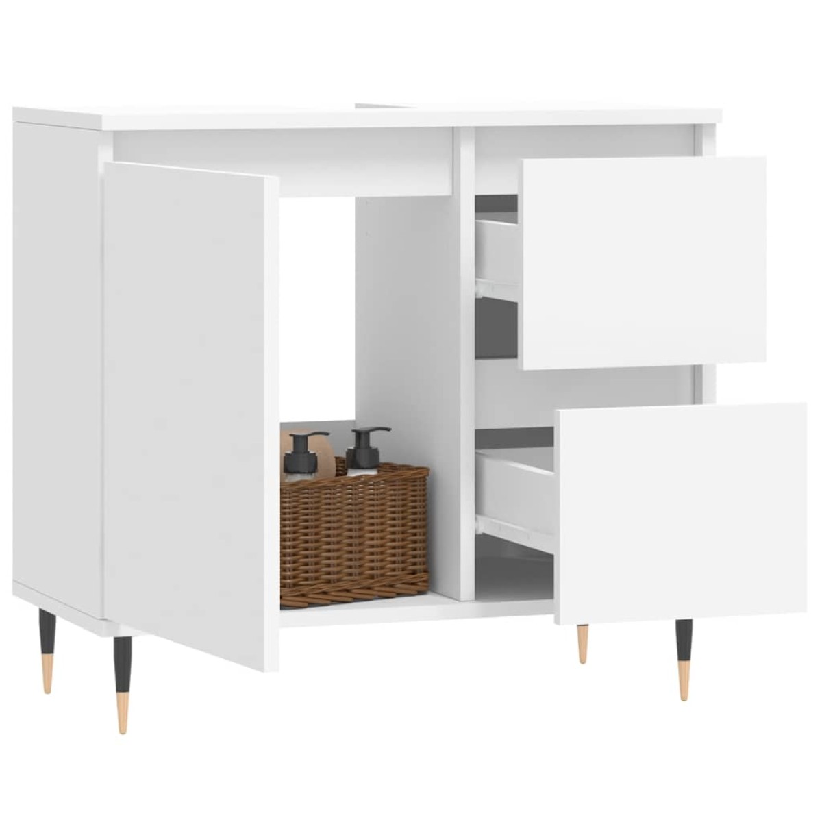 vidaXL Ντουλάπι Μπάνιου Λευκό 65 x 33 x 60 εκ. από Επεξεργασμένο Ξύλο