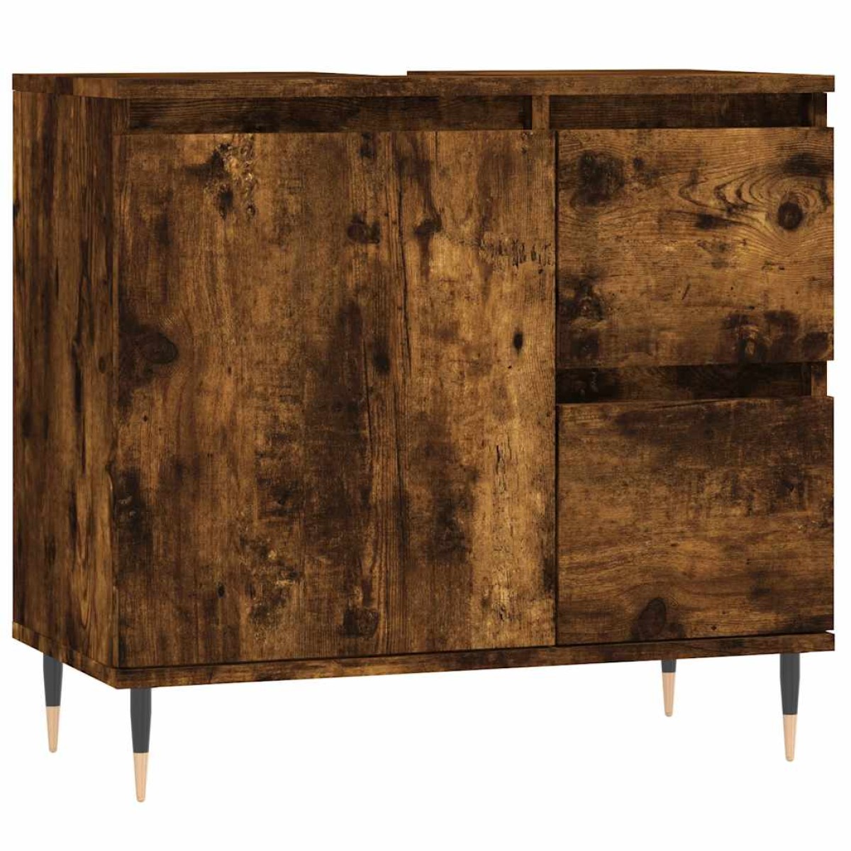 vidaXL Ντουλάπι Μπάνιου Καπνιστή Δρυς 65x33x60 εκ. Επεξεργασμένο Ξύλο