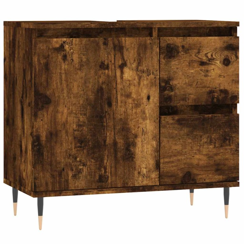 vidaXL Ντουλάπι Μπάνιου Καπνιστή Δρυς 65x33x60 εκ. Επεξεργασμένο Ξύλο