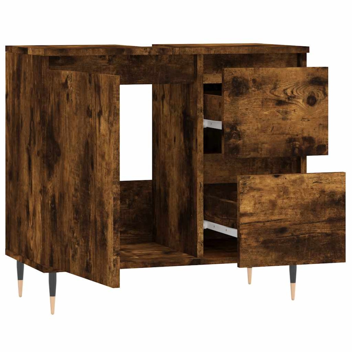vidaXL Ντουλάπι Μπάνιου Καπνιστή Δρυς 65x33x60 εκ. Επεξεργασμένο Ξύλο