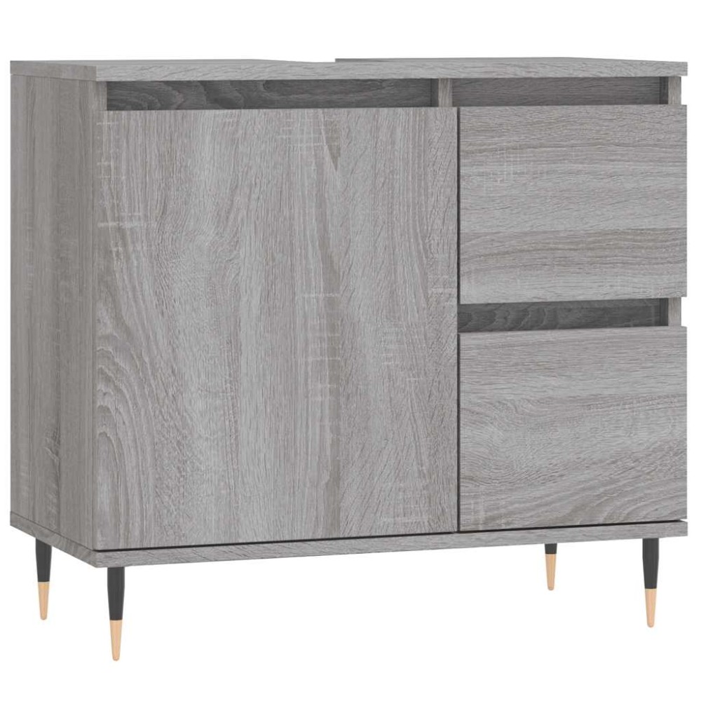 vidaXL Ντουλάπι Μπάνιου Γκρι Sonoma 65x33x60 εκ. Επεξεργασμένο Ξύλο