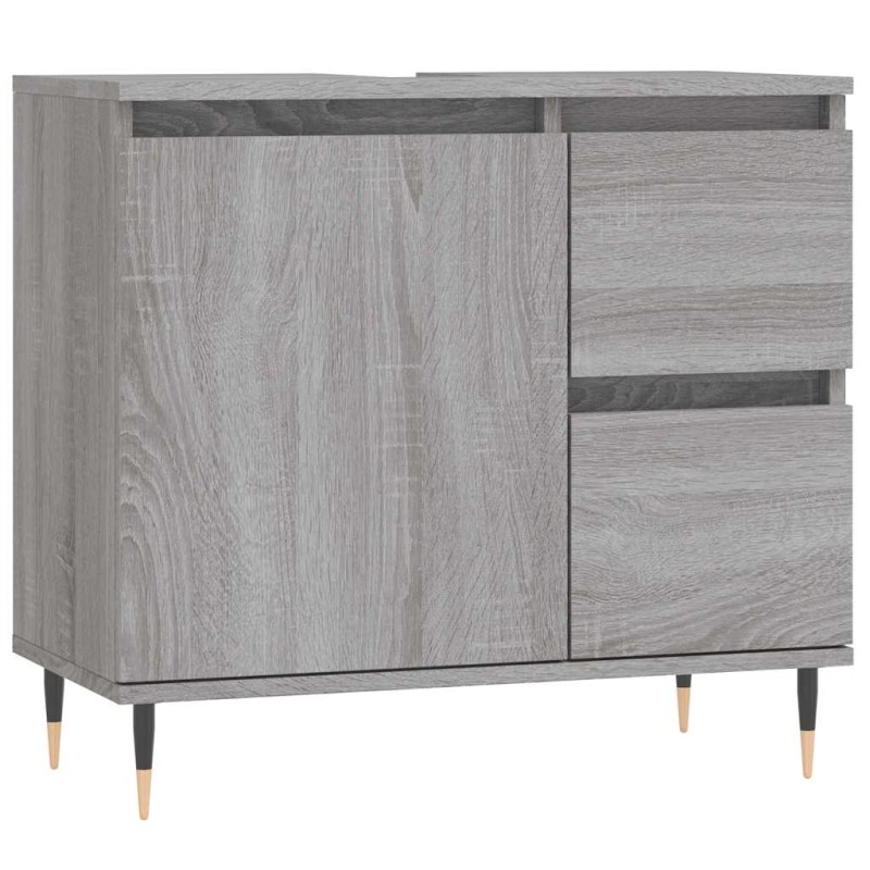 vidaXL Ντουλάπι Μπάνιου Γκρι Sonoma 65x33x60 εκ. Επεξεργασμένο Ξύλο