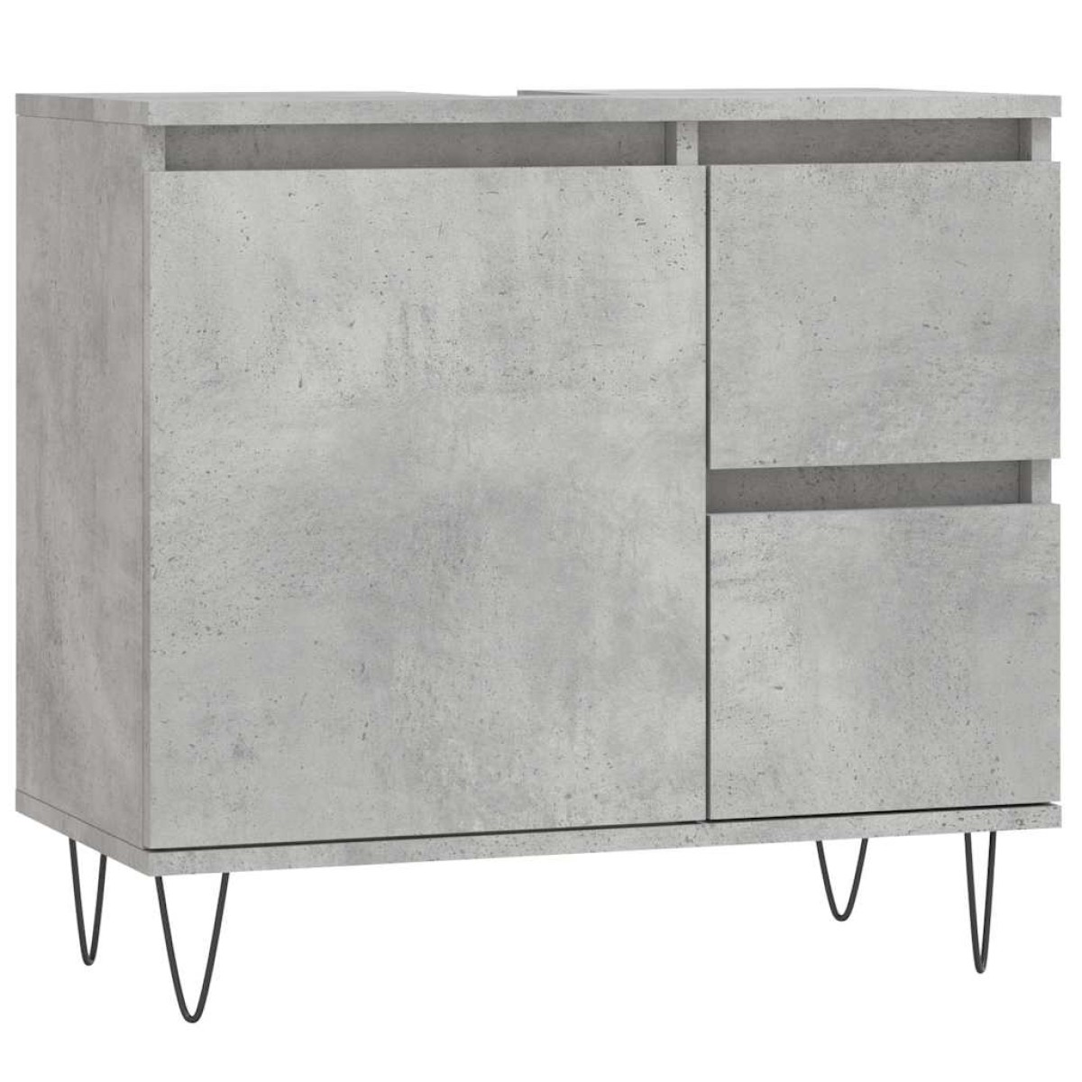 vidaXL Ντουλάπι Μπάνιου Γκρι Σκυροδέματος 65x33x60 εκ. Επεξ. Ξύλο