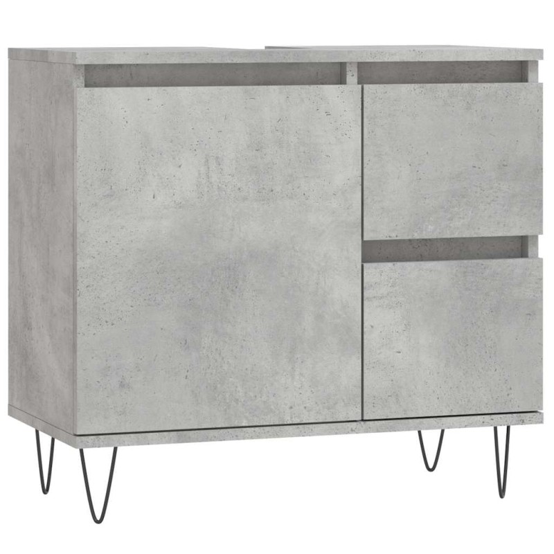 vidaXL Ντουλάπι Μπάνιου Γκρι Σκυροδέματος 65x33x60 εκ. Επεξ. Ξύλο
