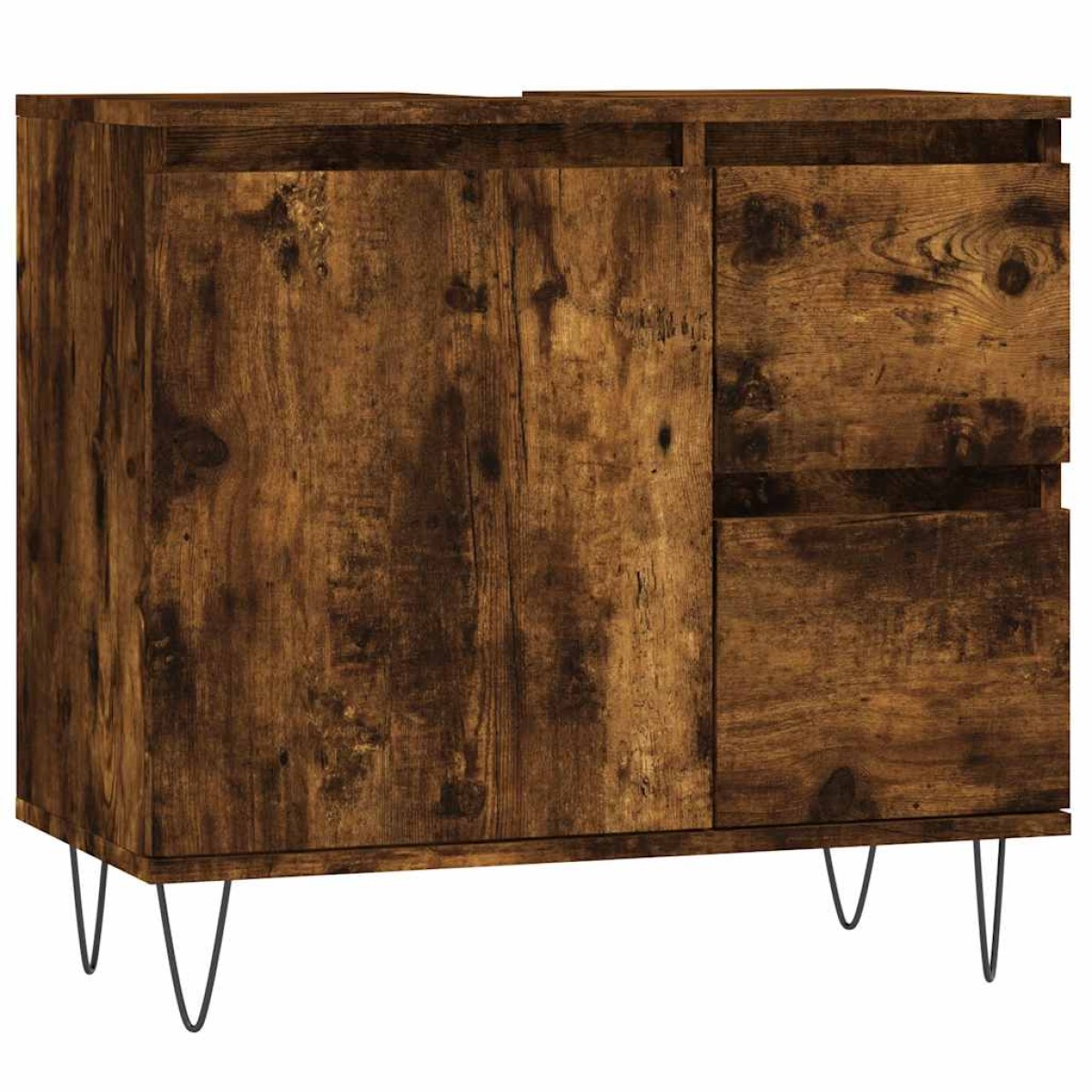 vidaXL Ντουλάπι Μπάνιου Καπνιστή Δρυς 65x33x60 εκ. Επεξεργασμένο Ξύλο
