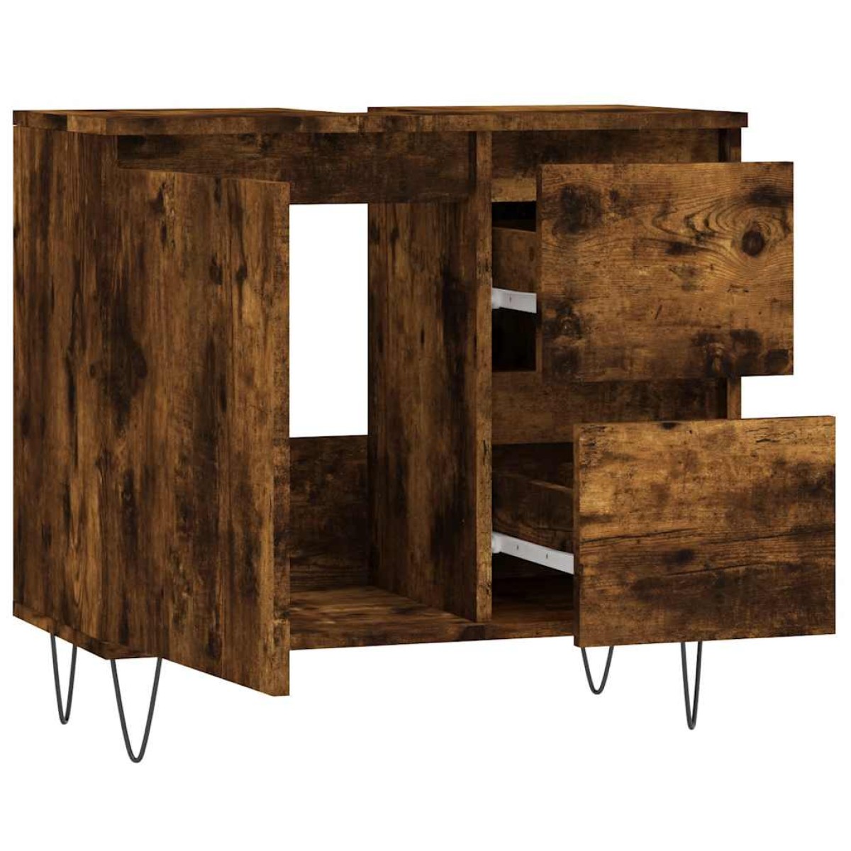 vidaXL Ντουλάπι Μπάνιου Καπνιστή Δρυς 65x33x60 εκ. Επεξεργασμένο Ξύλο