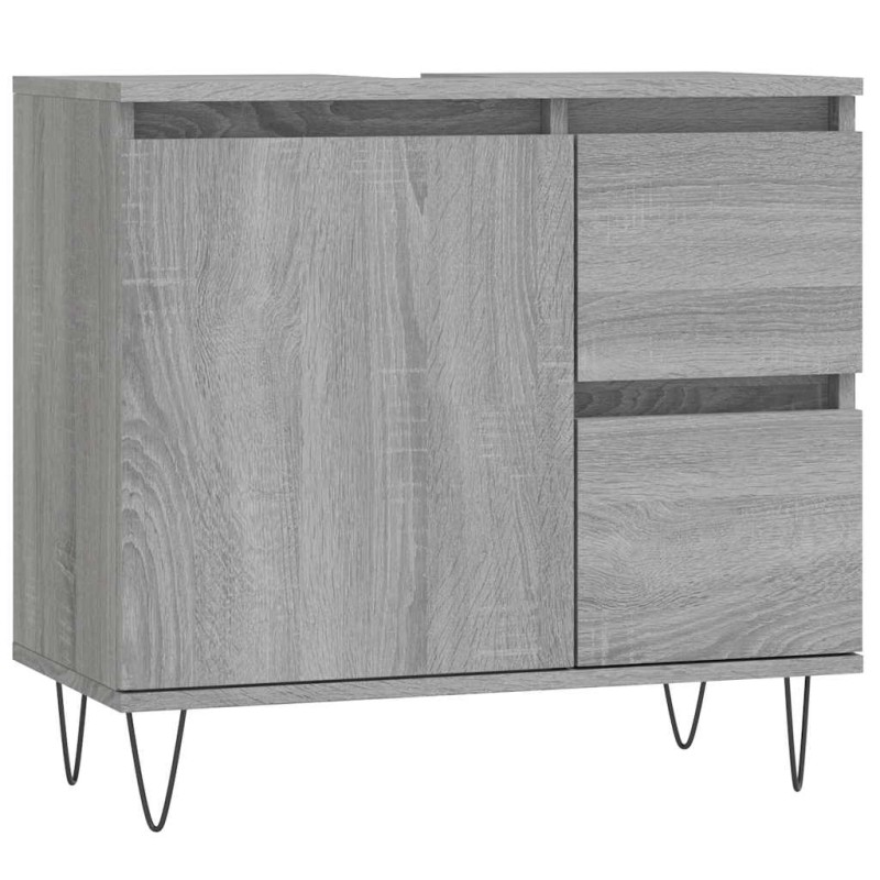 vidaXL Ντουλάπι Μπάνιου Γκρι Sonoma 65x33x60 εκ. Επεξεργασμένο Ξύλο
