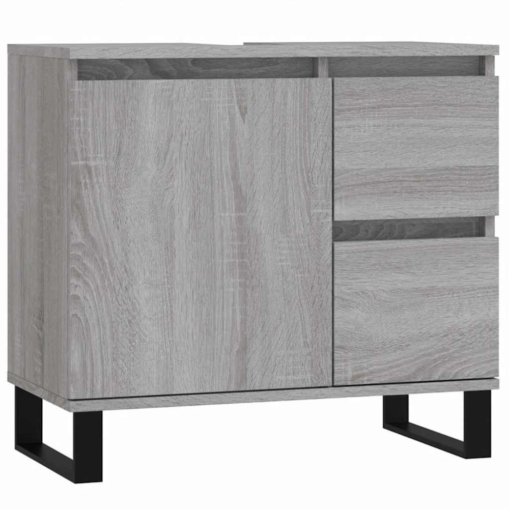 vidaXL Ντουλάπι Μπάνιου Γκρι Sonoma 65x33x60 εκ. Επεξεργασμένο Ξύλο