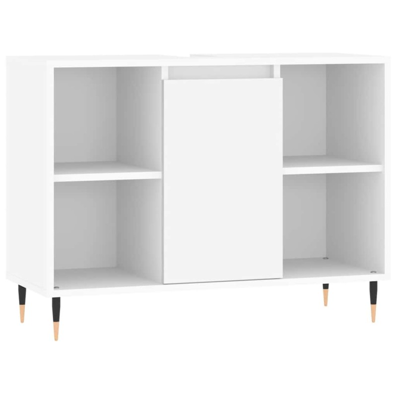 vidaXL Ντουλάπι Μπάνιου Λευκό 80 x 33 x 60 εκ. Επεξεργασμένο Ξύλο