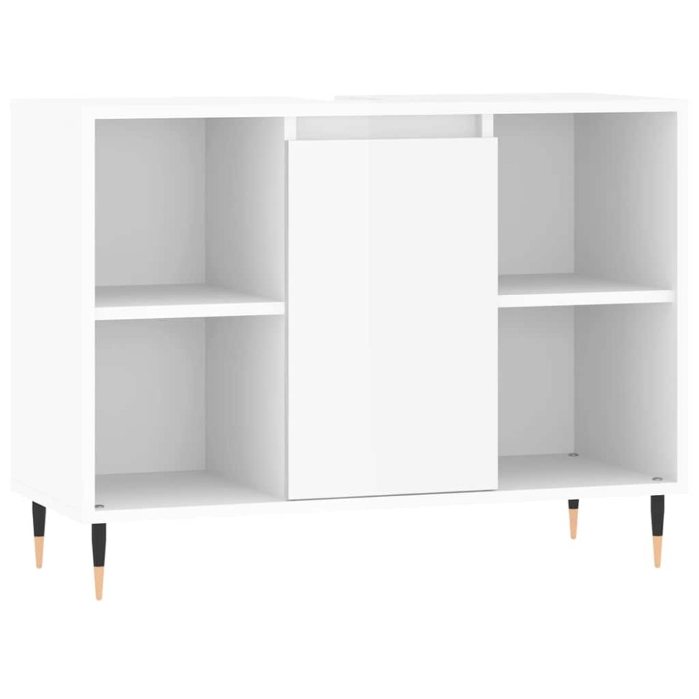 vidaXL Ντουλάπι Μπάνιου Γυαλ. Λευκό 80 x 33 x 60 εκ. από Επεξεργ. Ξύλο