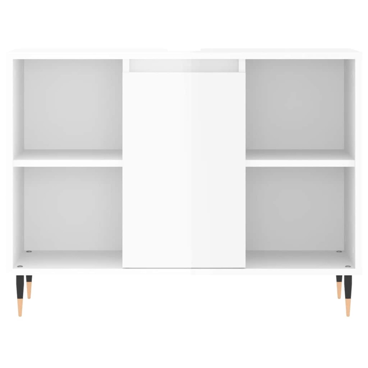vidaXL Ντουλάπι Μπάνιου Γυαλ. Λευκό 80 x 33 x 60 εκ. από Επεξεργ. Ξύλο