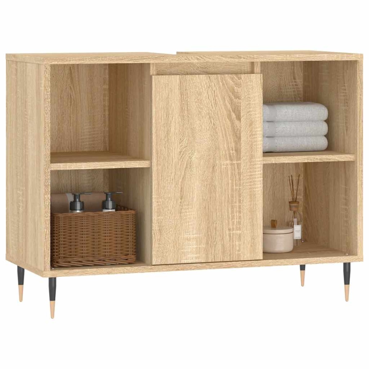 vidaXL Ντουλάπι Μπάνιου Sonoma Δρυς 80 x 33 x 60 εκ. από Επεξεργ. Ξύλο