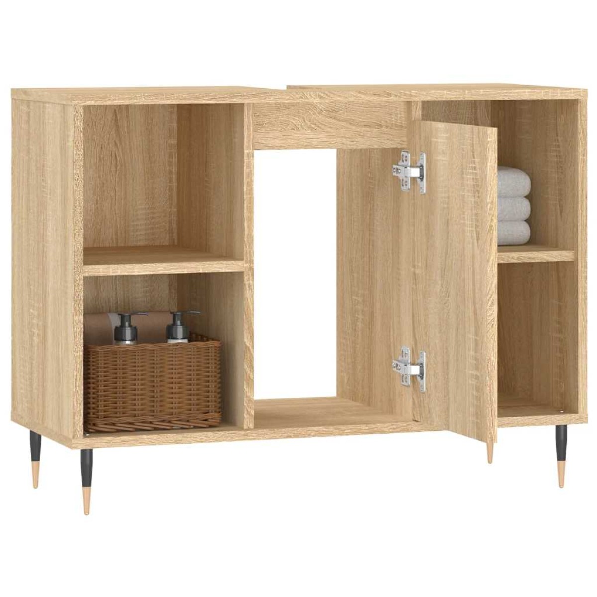 vidaXL Ντουλάπι Μπάνιου Sonoma Δρυς 80 x 33 x 60 εκ. από Επεξεργ. Ξύλο