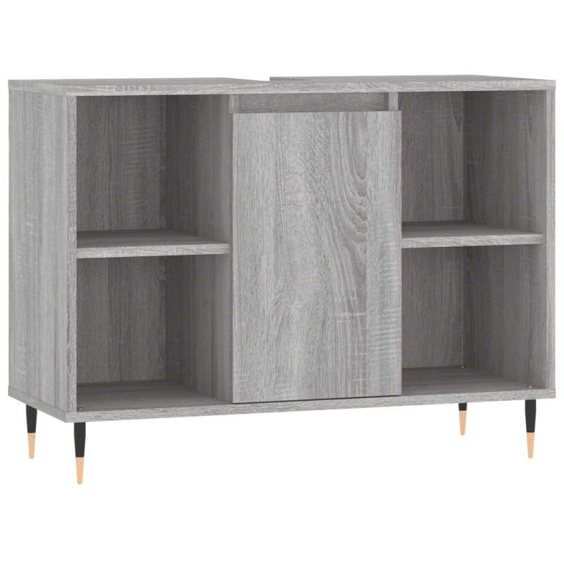 vidaXL Ντουλάπι Μπάνιου Γκρι Sonoma 80 x 33 x 60 εκ. από Επεξεργ. Ξύλο