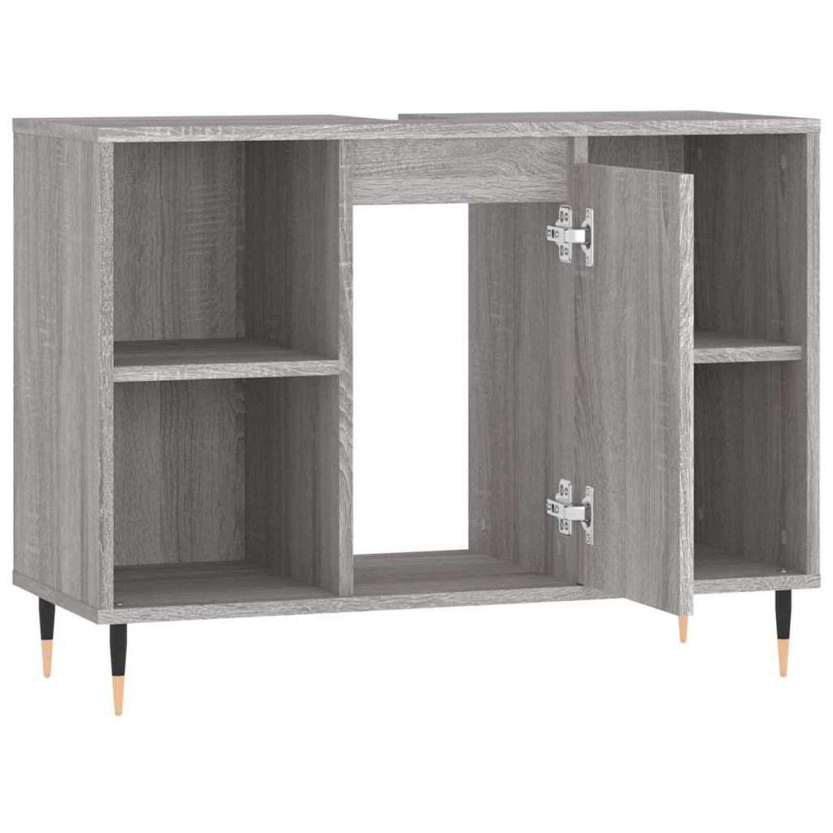 vidaXL Ντουλάπι Μπάνιου Γκρι Sonoma 80 x 33 x 60 εκ. από Επεξεργ. Ξύλο