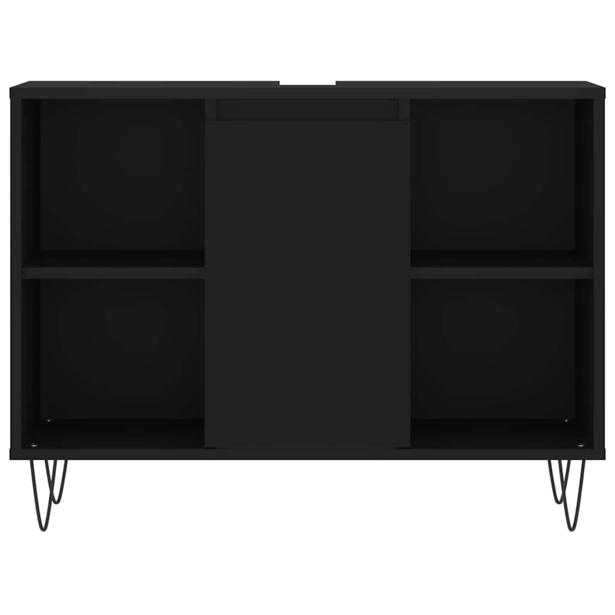 vidaXL Ντουλάπι Μπάνιου Μαύρο 80 x 33 x 60 εκ. από Επεξεργασμένο Ξύλο