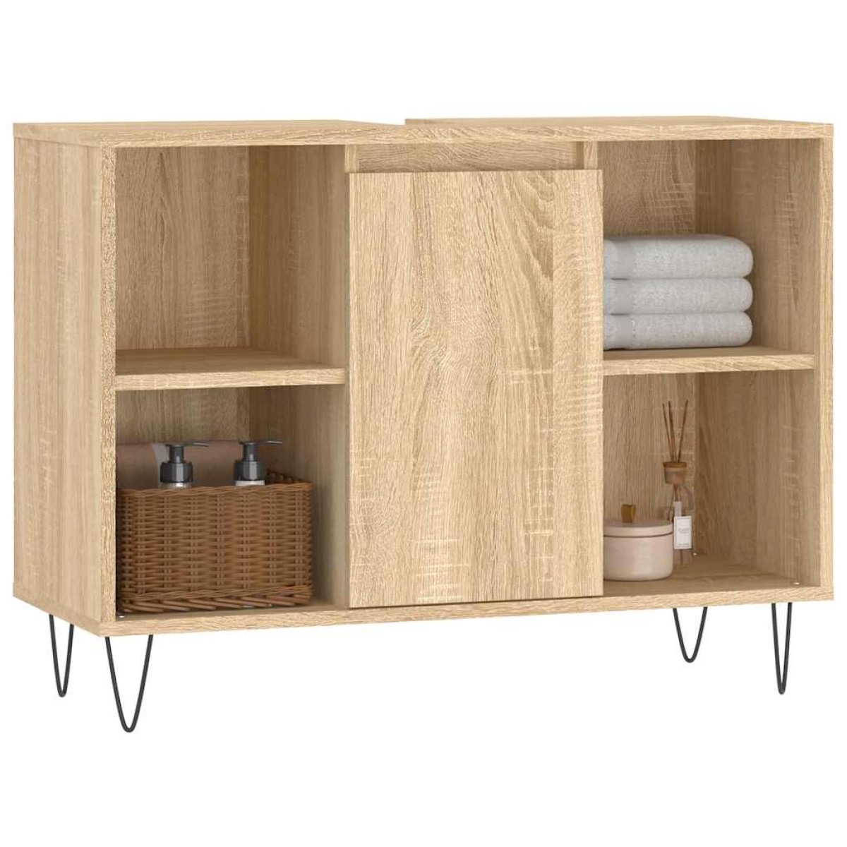 vidaXL Ντουλάπι Μπάνιου Sonoma Δρυς 80 x 33 x 60 εκ. από Επεξεργ. Ξύλο