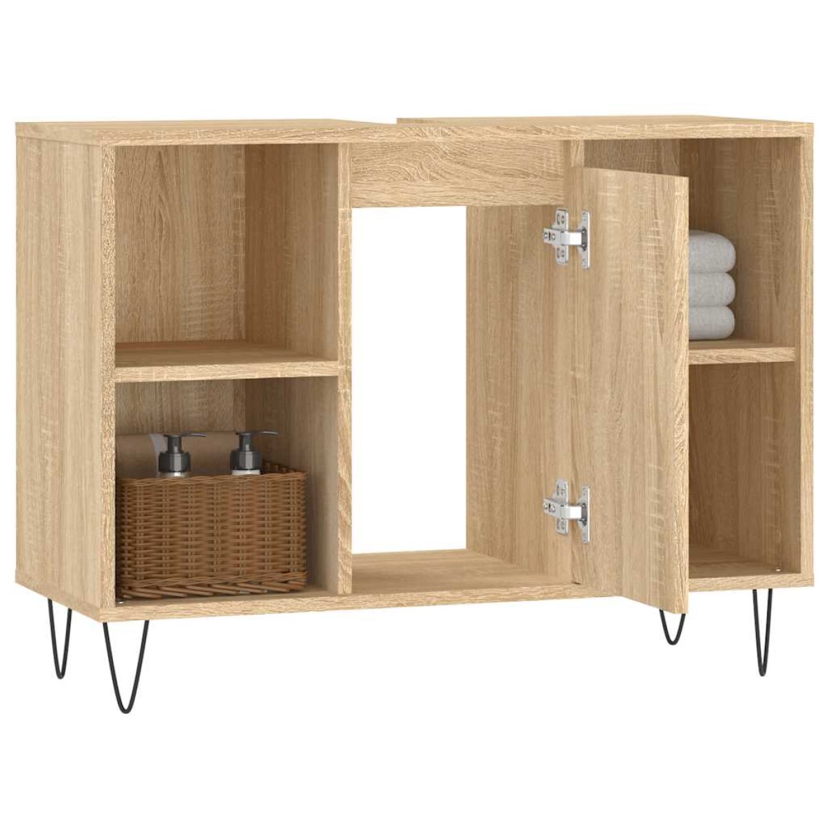 vidaXL Ντουλάπι Μπάνιου Sonoma Δρυς 80 x 33 x 60 εκ. από Επεξεργ. Ξύλο
