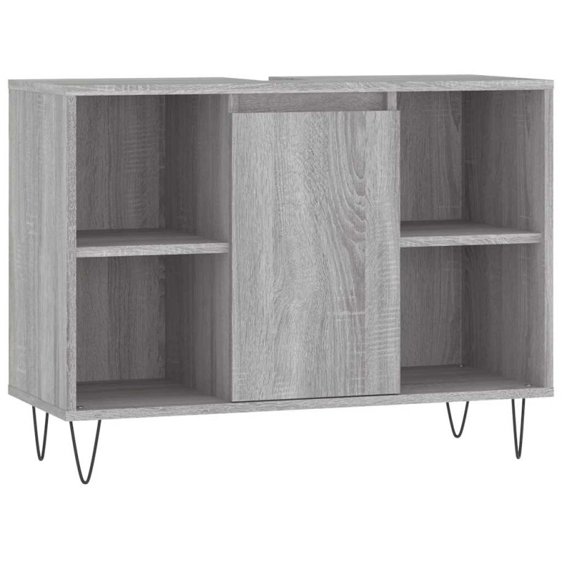 vidaXL Ντουλάπι Μπάνιου Γκρι Sonoma 80 x 33 x 60 εκ. από Επεξεργ. Ξύλο