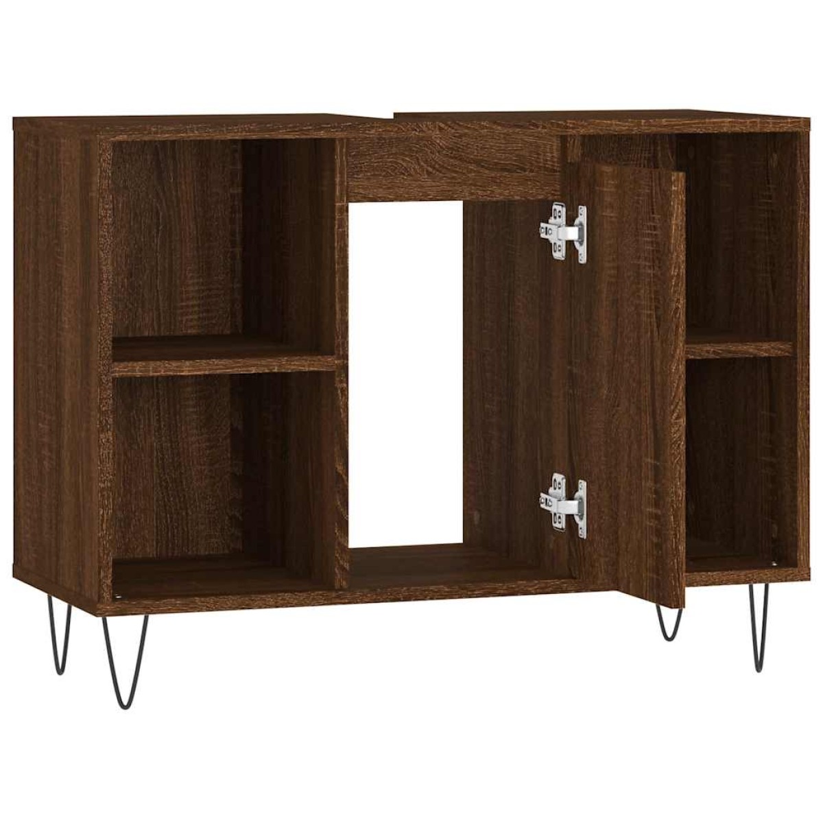 vidaXL Ντουλάπι Μπάνιου Καφέ Δρυς 80 x 33 x 60 εκ. Επεξεργασμένο Ξύλο