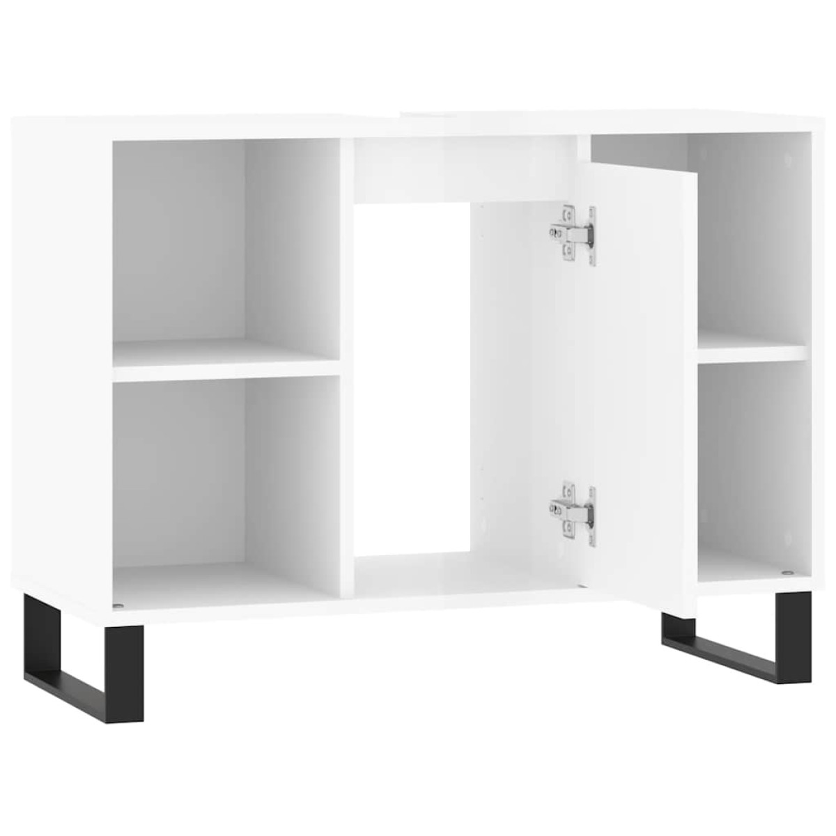 vidaXL Ντουλάπι Μπάνιου Γυαλ. Λευκό 80 x 33 x 60 εκ. από Επεξεργ. Ξύλο