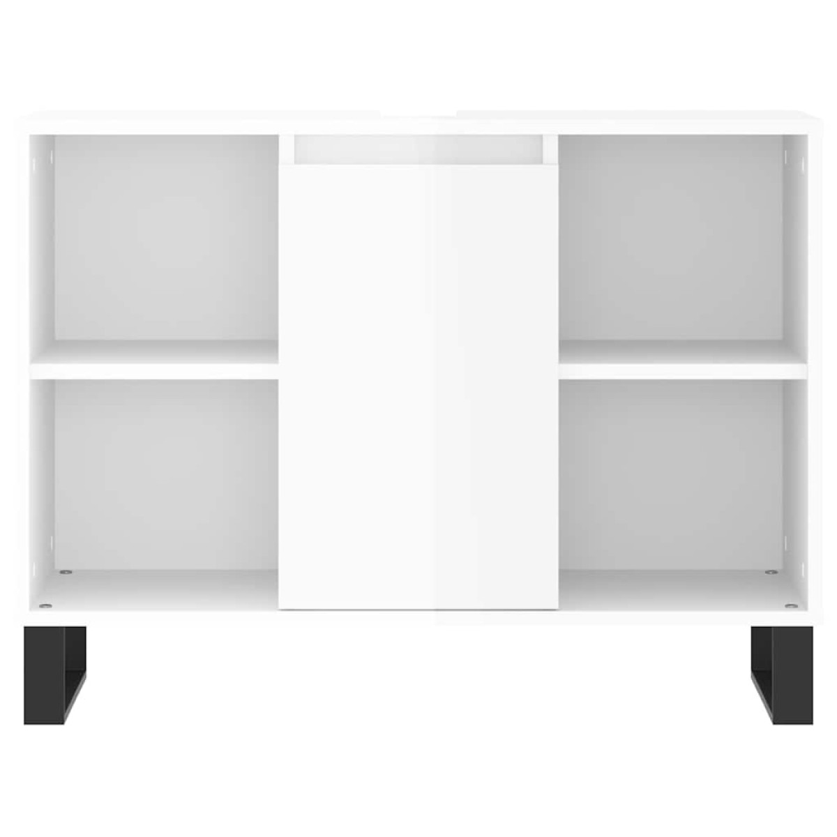 vidaXL Ντουλάπι Μπάνιου Γυαλ. Λευκό 80 x 33 x 60 εκ. από Επεξεργ. Ξύλο